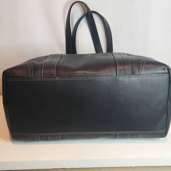 AUTHENTIC COACH HAMPTON TOTE Smooth Black Leather F11202 - Picture 5 of 13